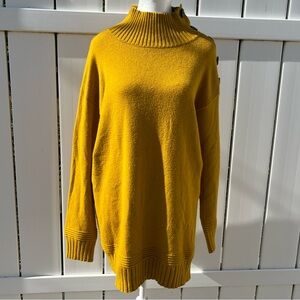 Anthropologie Yellow Cowl Neck Sweater Cozy Knit